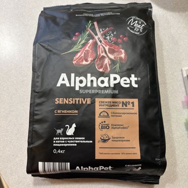 Корм alphapet sensitive с ягненком 400г