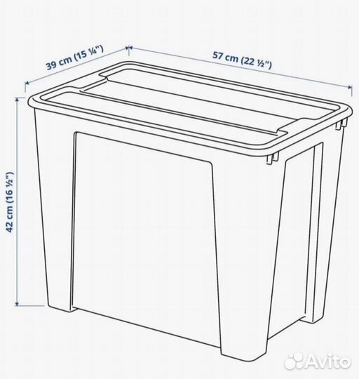 Контейнер samla IKEA 65л