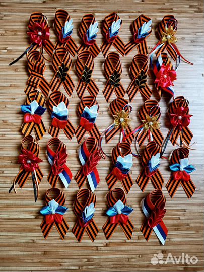 Георгиевская лента - брошь, ручной работы