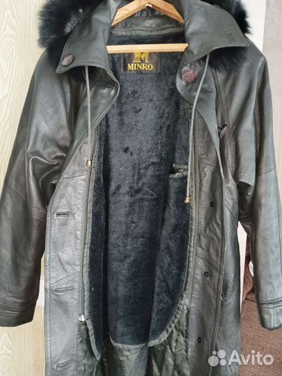 Кожаное пальто(54р)