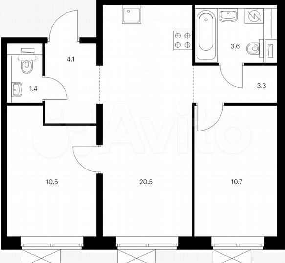 2-к. квартира, 54,2 м², 7/11 эт.