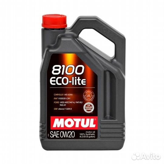 Моторное масло motul 8100 ECO-lite 0W-20 4л