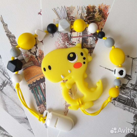 Именной силиконовый грызунок