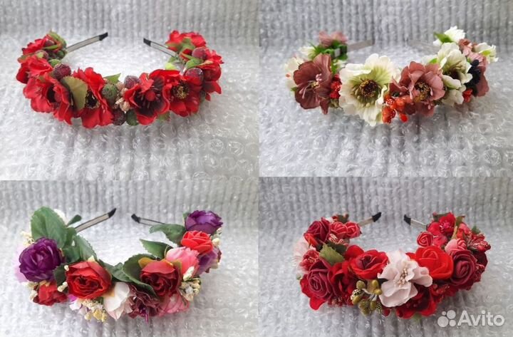 Ободок - венок с цветами для фотосессии