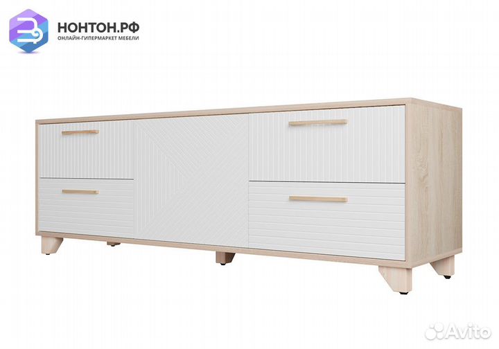 Тв-тумба со створкой Копенгаген дуб сонома / белый