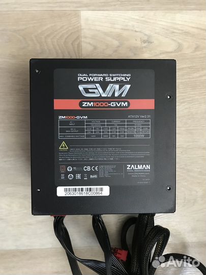 Блок питания 80+ Bronze 1000w