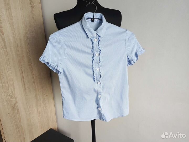 Школьная рубашка блузка для девочки с коротким рук