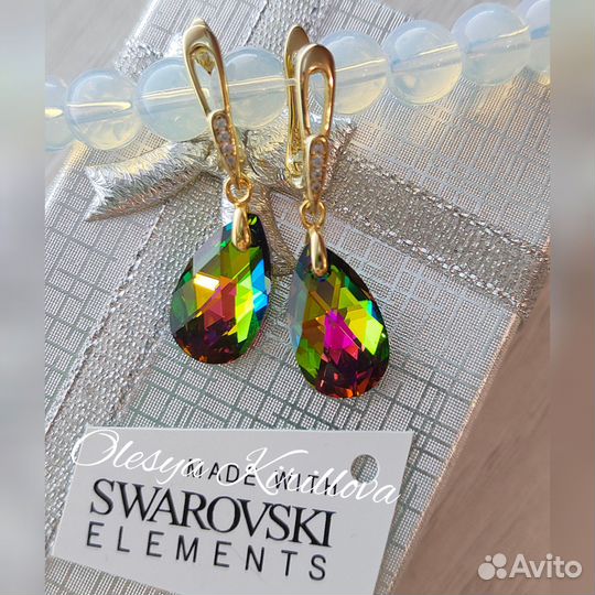 Серьги с кристалами swarovski