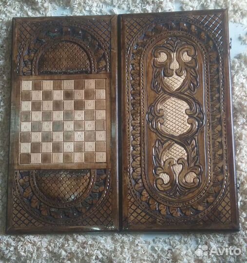 Нарды шахматы ручной работы резные