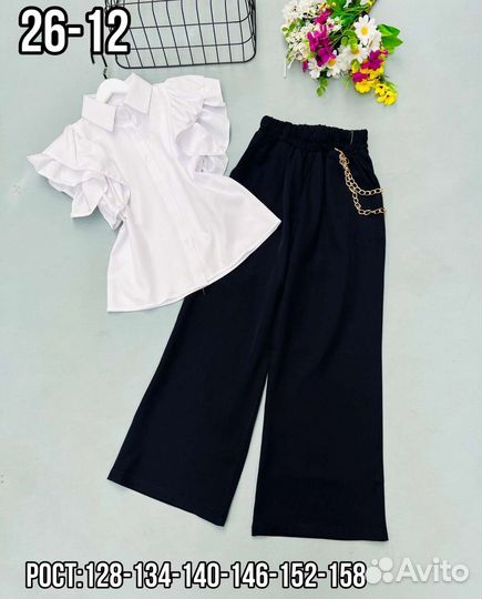 Боуза и брюки палаццо школа