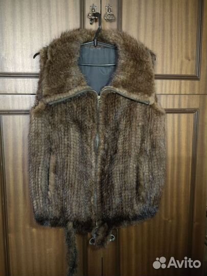 Норка вязаная жилет