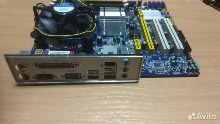 Материнская плата + процессор с кулером + 4gb
