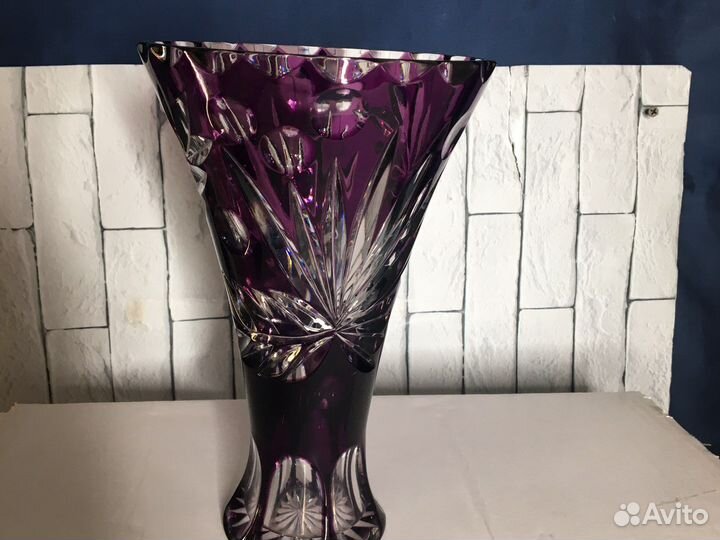 Ваза цветной хрусталь