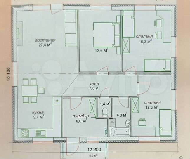Дом 100 м² на участке 10 сот.