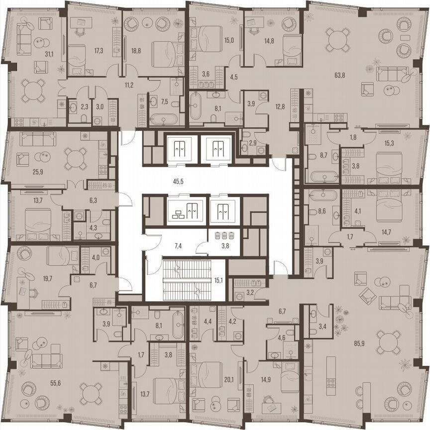 4-к. квартира, 158,5 м², 20/24 эт.