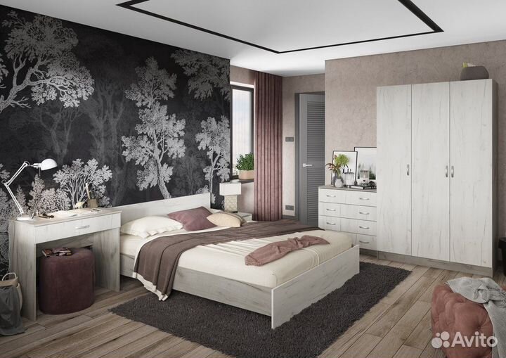 Комод 0,8м Басса 551-М крафт белый+серый, наличие