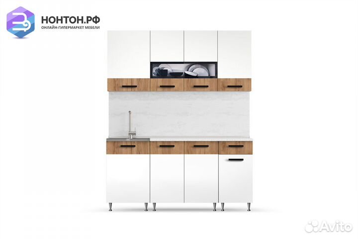 Кухня Рио 1.7 м белый / дуб крафт