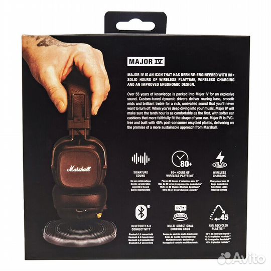 Беспроводные наушники Marshall Major IV Black