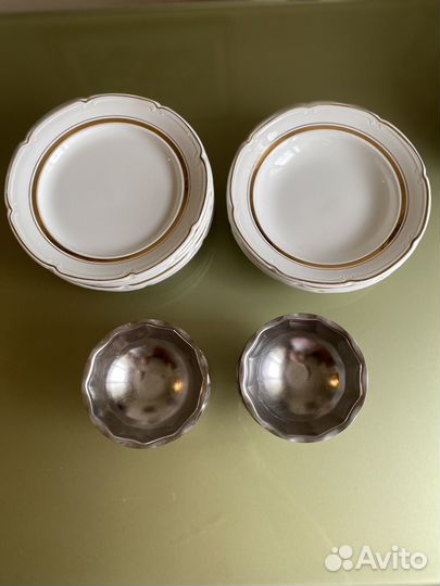 Тарелка зик Конаково, креманки для мороженого СССР
