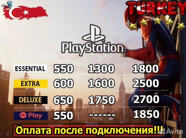 Подписка PS Plus Турция и Украина + God of War Rag