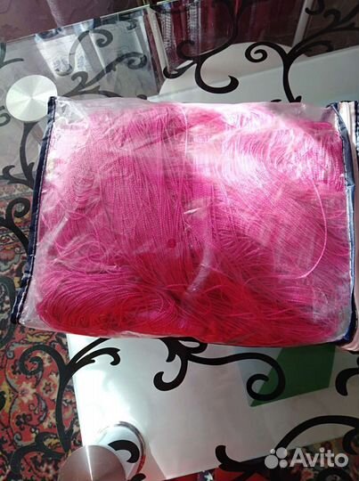 Шторы. ниточки. новые 2.9х3 м ярко розовые