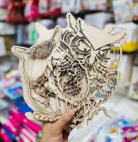 3D раскраска деревянная