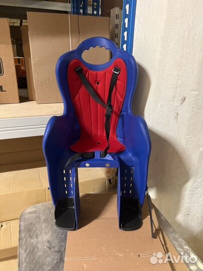 Велокресло детское на багажник синее