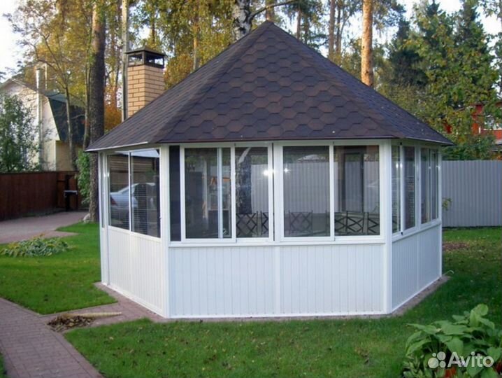 Остекление беседки качественно