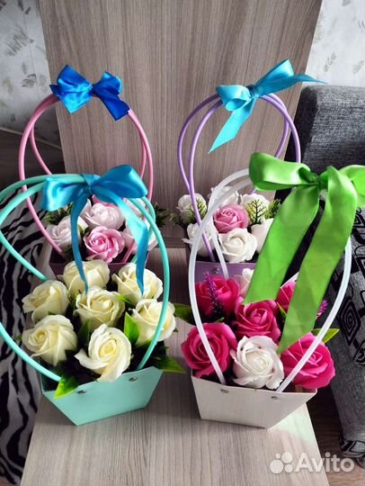 Букет роз из мыла