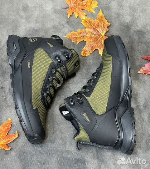 Теплые ботинки Salomon Gore-Tex Green с мехом