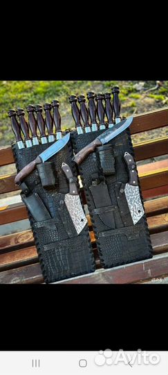 Шашлычный набор в кожаным колчане