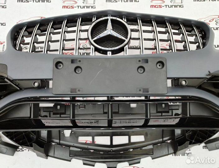 Передний бампер A45 AMG A-class W176 рест GT хром