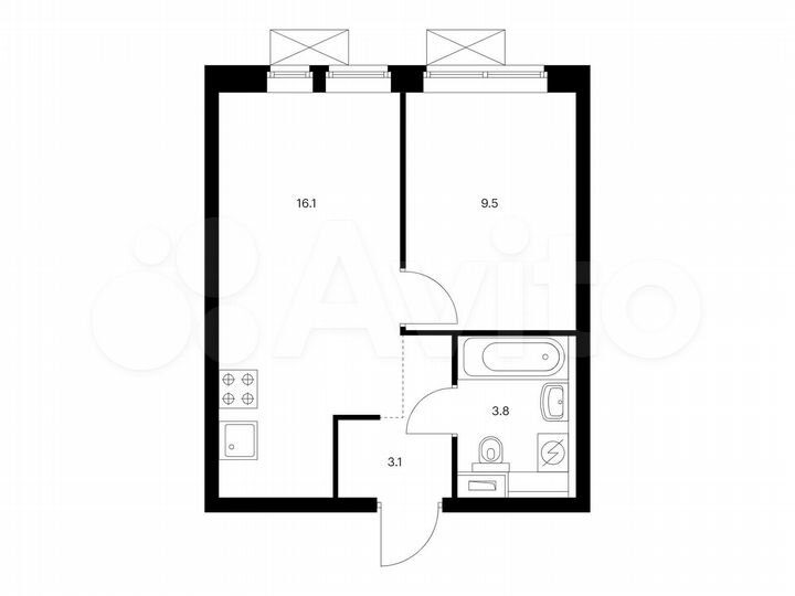 1-к. квартира, 32,5 м², 26/33 эт.
