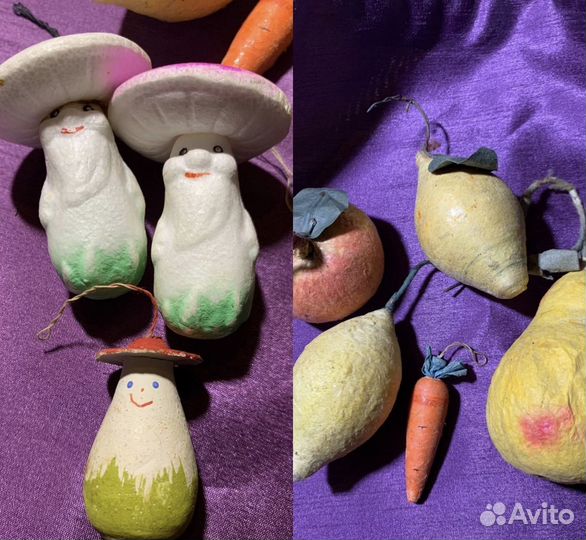 Ватные елочные игрушки СССР