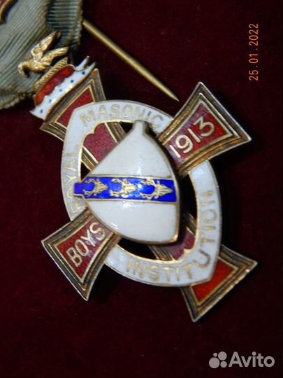 Rmib, Steward, 1913 год, Англия, масонская медаль