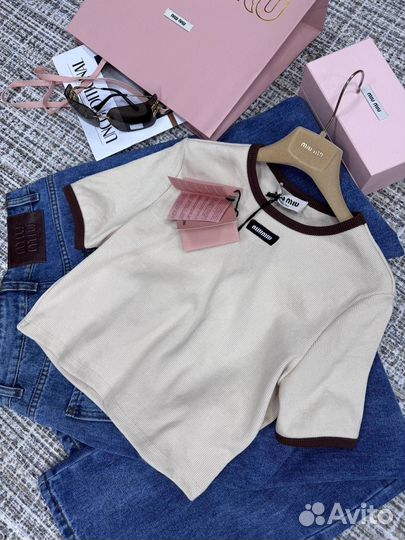 Футболка Miu Miu укороченная