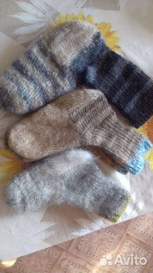 Носки ручной вязки шерстяные