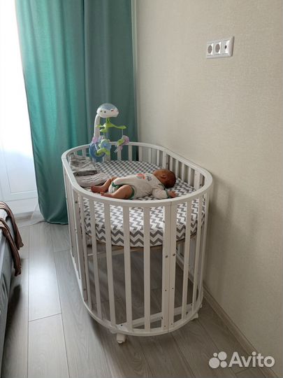 Детская кроватка трансформер круглая