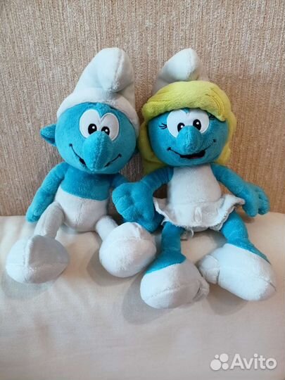Смурфик и Смурфетта игрушка плюшевая