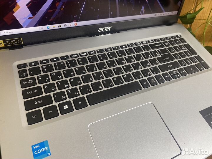 Большой ноутбук acer Intel i3-1/8гб/SSD 512гб/FHD