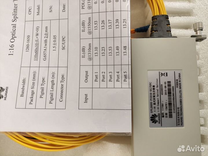 Сплиттер optical splitter test report huawei