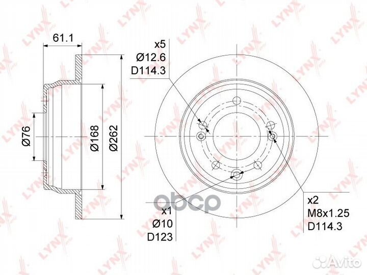 Диск тормозной зад BN1047 lynxauto