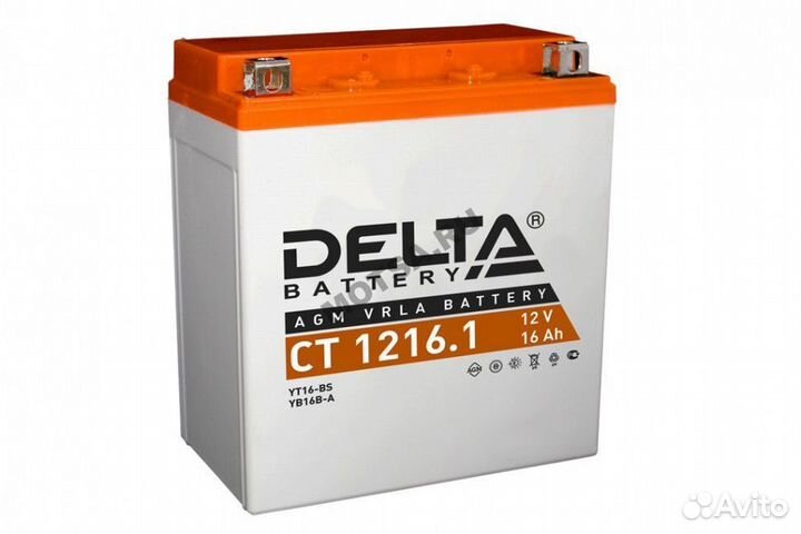 Аккумулятор 12В16Ач delta CT1216.1 (YTX16-BS) (кис