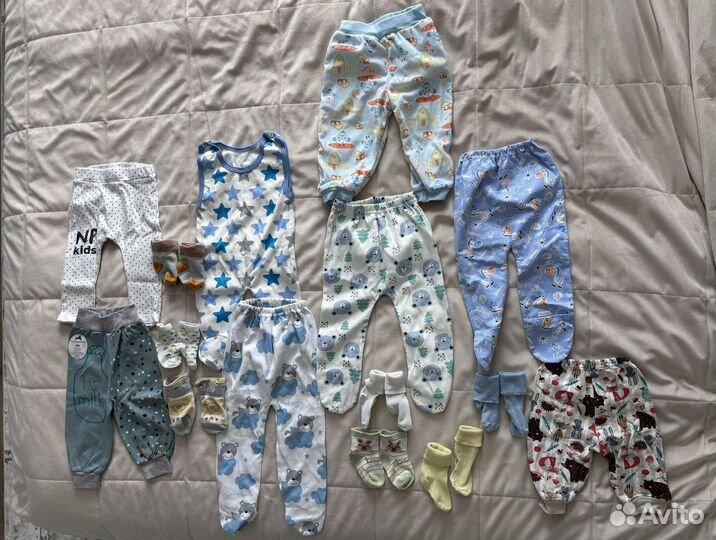 Вещи пакетом на мальчика 52-74 (0-6 месяцев)