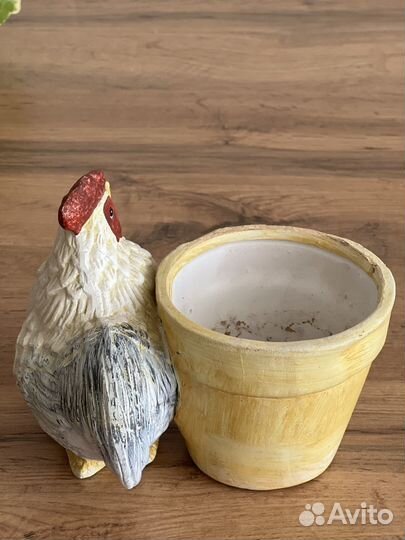 Кашпо для цветов петух фигурка садовая