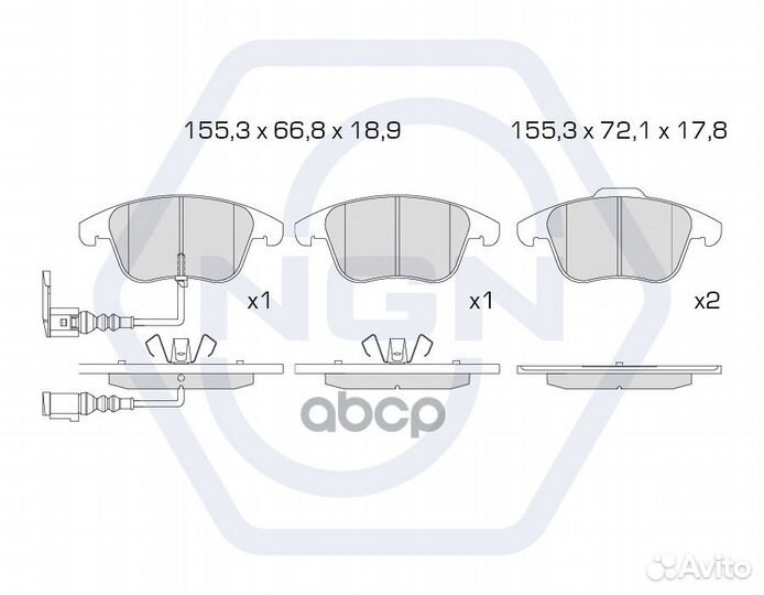 Колодки тормозные дисковые керамические перед