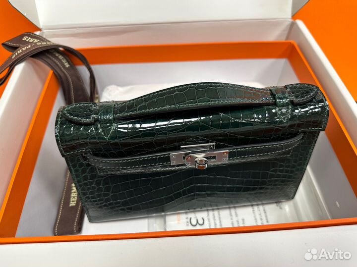 Сумка Hermes Kelly Pochette крокодил