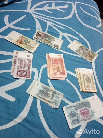Купюры СССР 1, 5,10, 25, 100, 5000 р