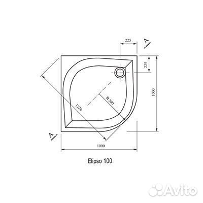 Поддон душевой Ravak elipso-100 PAN белый