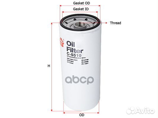Фильтр масляный caterpillar/renault C5510 Sakura